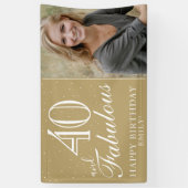 40 en Fabulous Moderne Gouden 40e Verjaardag Foto Spandoek (Verticaal)