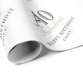 40 en Fabulous Moderne Vrouw 40e Verjaardag Cadeaupapier (Rol Hoek)