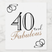 40 en Fabulous Moderne Vrouwen 40e Verjaardag Wijn Etiket (Enkel label)