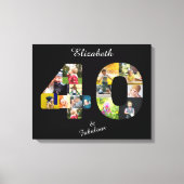 40 en Fabulous Multi Photo Mama 40th Birthday Canvas Afdruk (Voorkant)