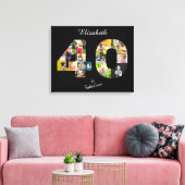 40 en Fabulous Multi Photo Mama 40th Birthday Canvas Afdruk (Insitu (Woonkamer))