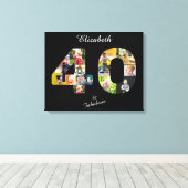 40 en Fabulous Multi Photo Mama 40th Birthday Canvas Afdruk (Insitu (Houten vloer))