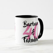 40 en Fabulous Personalized Birthday Party Mok (Voorkant rechts)