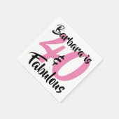 40 en Fabulous Personalized Birthday Party Servet (Hoek)