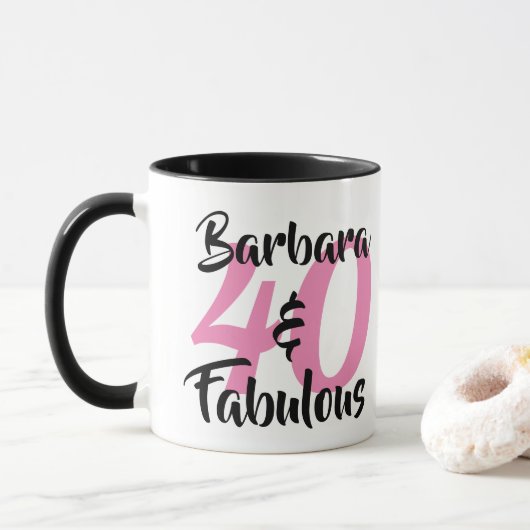 40 en Fabulous Persoonlijk Verjaardagsfeest Mok (Met donut)