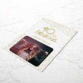 40 en Fabulous Photo 40th Birthday Gold Foil Kaart (Gedraaid)