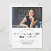 40 en Fabulous Photo 40th Birthday Kaart (Voorkant)