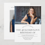 40 en Fabulous Photo 40th Birthday Kaart (Voorkant / Achterkant)