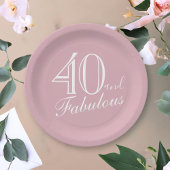 40 en Fabulous Pink Elegant Script 40th Verjaardag Papieren Bordje