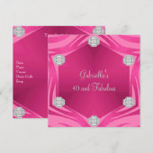 40- en Fabulous Pink Exotic Animal Jewel Birthday Kaart (Voorkant / Achterkant)