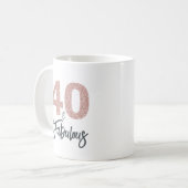 40 en Fabulous Pink Glitter 40e verjaardag Koffiemok (Voorkant links)