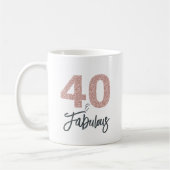40 en Fabulous Pink Glitter 40e verjaardag Koffiemok (Links)