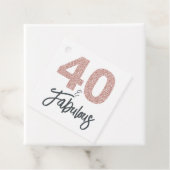 40 en Fabulous Pink Glitter Verjaardagsfeest Bedankjes Labels (In situ)