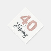 40 en Fabulous Pink Glitter Verjaardagsfeest Servet (Hoek)