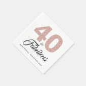 40 en Fabulous Pink Glitter Verjaardagsfeest Servet (Hoek)