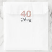 40 en Fabulous Pink Glitter Verjaardagsfeest Vierkante Sticker (Tas)