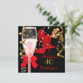 40- en Fabulous Red Black Gold-schotels op zaterda Kaart (Staand voorkant)