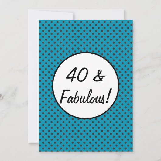 40 en Fabulous Retro Polka Dots Kaart (Voorkant)