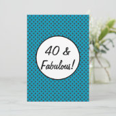 40 en Fabulous Retro Polka Dots Kaart (Staand voorkant)