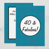40 en Fabulous Retro Polka Dots Kaart (Voorkant / Achterkant)
