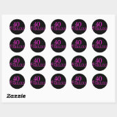 40 en Fabulous Ronde Sticker (Vel)