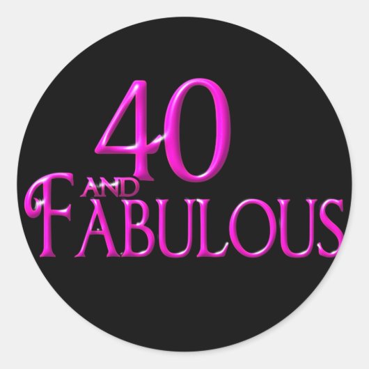 40 en Fabulous Ronde Sticker (Voorkant)