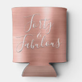 40 en Fabulous Roos Gold Blush Roze Modern Blikjeskoeler (Achterkant)