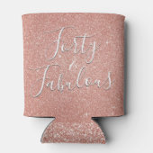 40 en Fabulous Roos Gouden Blush Roze Glitter Blikjeskoeler (Achterkant)