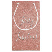 40 en Fabulous Roos Gouden Blush Roze Glitter Klein Cadeauzakje (Achterkant)
