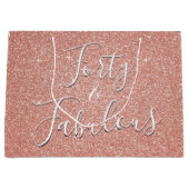 40 en Fabulous Roos Gouden Blush Roze Glitter Large Cadeautasje (Voorkant)