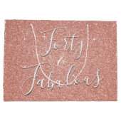 40 en Fabulous Roos Gouden Blush Roze Glitter Large Cadeautasje (Achterkant)