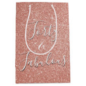 40 en Fabulous Roos Gouden Blush Roze Glitter Medium Cadeauzakje (Voorkant)