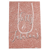 40 en Fabulous Roos Gouden Blush Roze Glitter Medium Cadeauzakje (Achterkant)