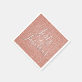 40 en Fabulous Roos Gouden Blush Roze Glitter Servetten (Hoek)