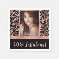 40 en Fabulous roos gouden damast 40e verjaardag