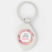 40 en Fabulous Roze Zwart Elegant Sophisticated Sleutelhanger (Voorkant)