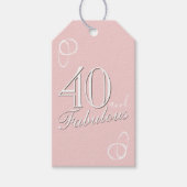 40 en Fabulous Script Blush Pink 40th Verjaardag Cadeaulabel (Voorkant)