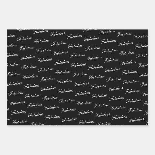 40 en Fabulous Script Moderne Vrouw 40e Verjaardag Inpakpapier Vel (Voorkant 3)