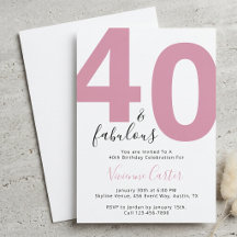 40 en Fabulous Script Roze 40ste verjaardagsfeestj