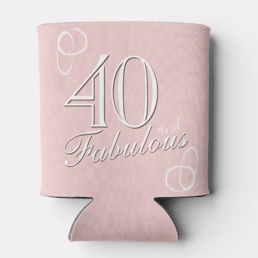 40 en Fabulous Script Roze Vrouwen 40e Verjaardag Blikjeskoeler (Achterkant)