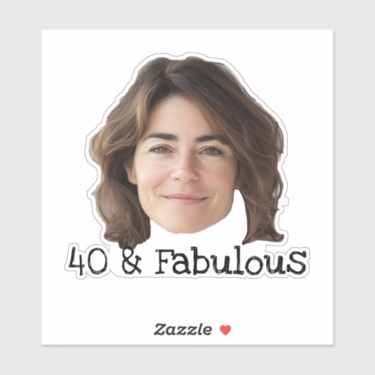 40 en Fabulous sticker Custom Face (Vel)