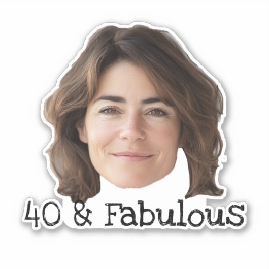 40 en Fabulous sticker Custom Face (Voorkant)