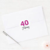 40 en Fabulous | Typografie 40e verjaardag Ronde Sticker (Envelop)