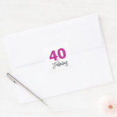 40 en Fabulous | Typografie 40e verjaardag Vierkante Sticker (Envelop)