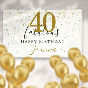 40 en Fabulous Verjaardag Elegant Goud en Zwart Spandoek