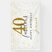 40 en Fabulous Verjaardag Elegant Goud en Zwart Spandoek (Verticaal)