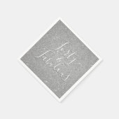 40 en Fabulous Verjaardag Zilveren Glitter Servet (Hoek)