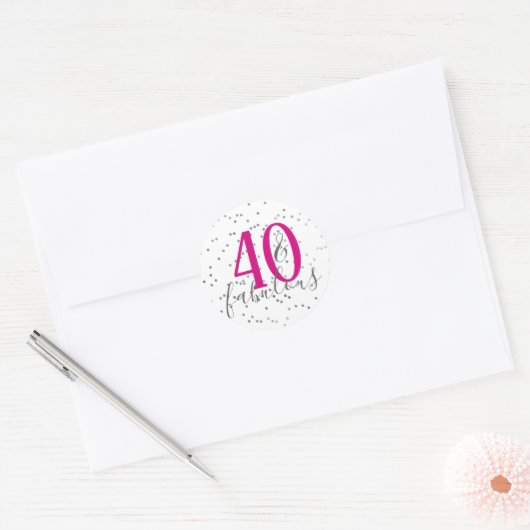 40 en Fabulous Verjaardagspartij Stickers (Envelop)