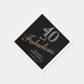40 en Fabulous Zwart Elegant 40e Verjaardagsfeest Servet (Hoek)