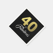 40 en Fabulous Zwart en Gouden Verjaardagsfeestje Servet (Hoek)